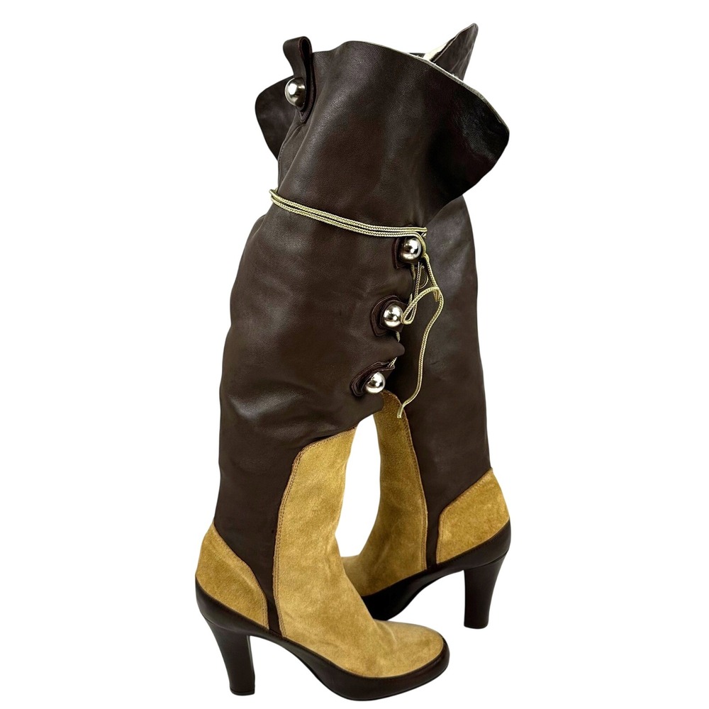 Sam Edelman S-Orlando Over The Knee Boots Suede Leather Faux Shearling Size 8M